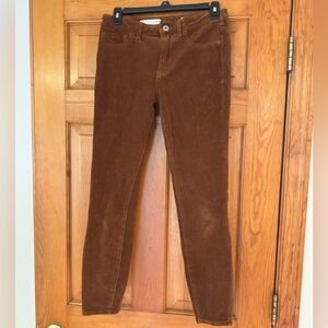 Anthropologie Brown Fall Corduroy Stretchy Skinny Jeans